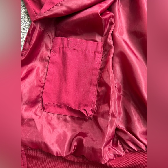 Hanand Men’s Vintage 90s Zip Up Deep Red Jacket size XL - Picture 8 of 10